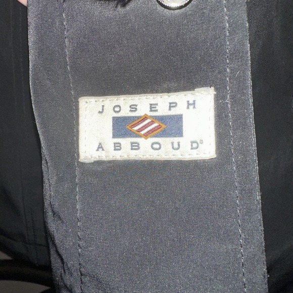 Joseph Abboud Mens XL Overcoat Black Wool-Blend Snap Front Mid-Length Rain Coat - Picture 4 of 4